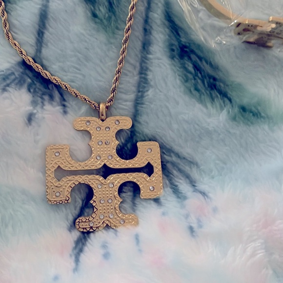 Stainless Steel Tory Burch Necklace, Pendant, Bracelet, Earrings & Ring - Picture 2 of 4